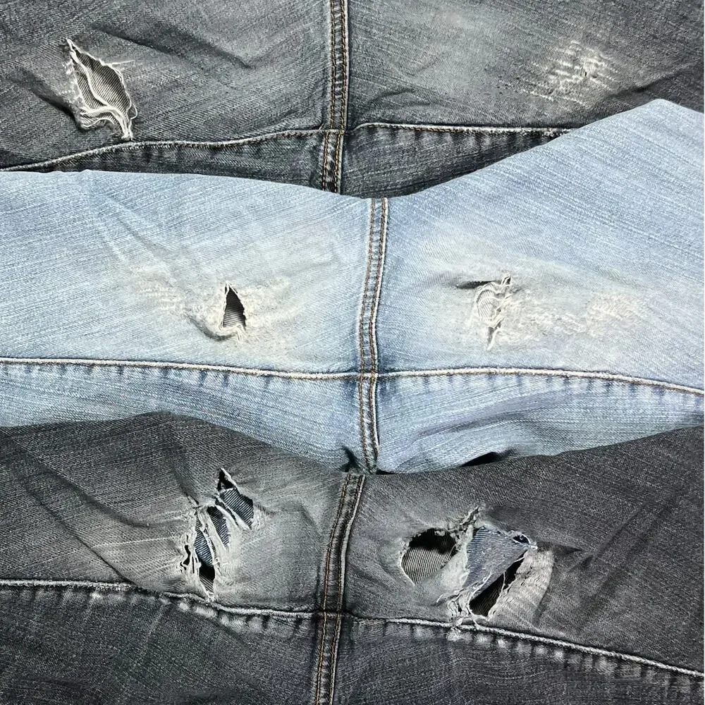 Denim Blue Jean Fabric Crafting Crafting Quilting Sewing Upcycle Plus Size 4lb - Picture 3 of 13